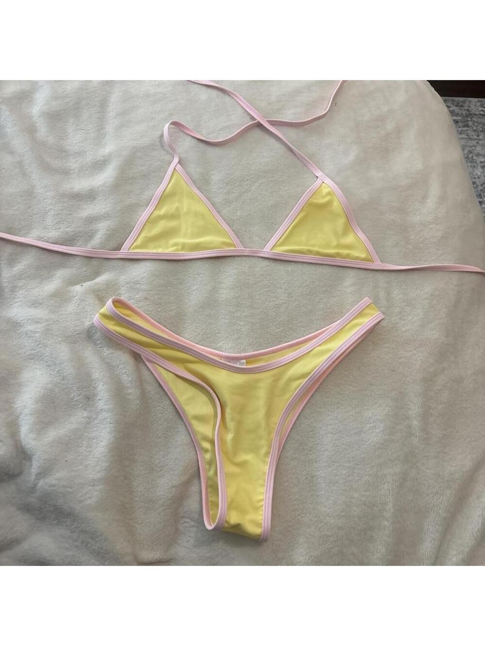 Edikted Women's Yellow and Multi Bikinis-and-tankini-set
